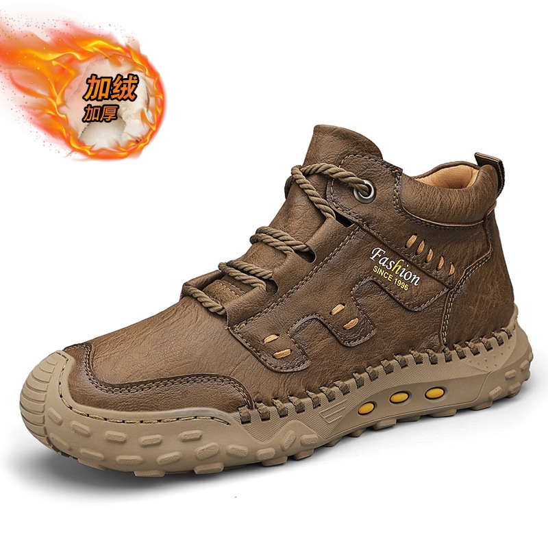 Crossfit Outdoor - Mikrofaser-Leder Herrenstiefel Outdoor-Sport Rutschfeste High-Top Wanderschuhe
