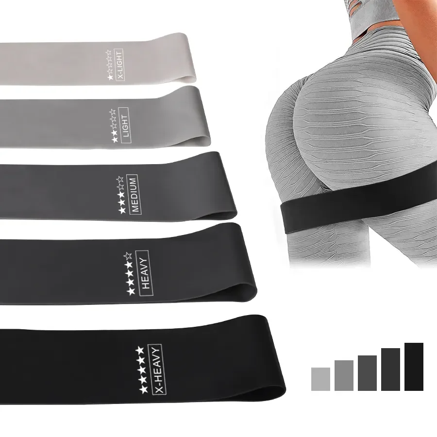 Crossfit Workout Gear - 5 verschiedene Widerstandsbänder für Fitnessübungen, Gummi-Fitness-Minibänder,