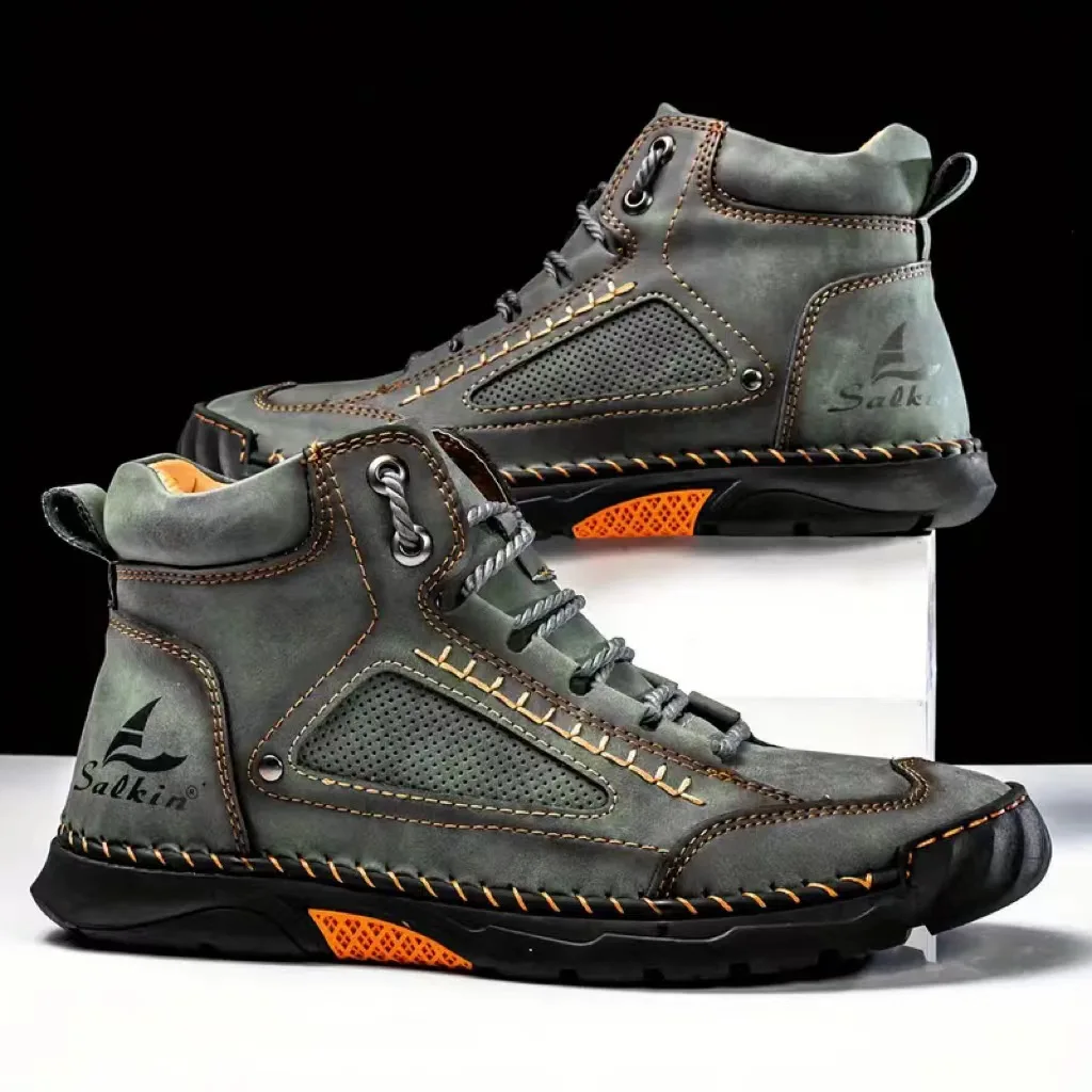 Crossfit Outdoor - Handgenähte Herrenstiefel in Übergröße, Freizeitschuhe, bequeme